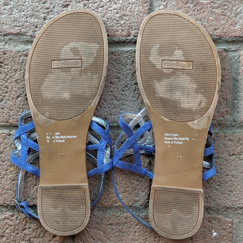 Kelly & Katie Phyllis blue flat sandal - Picture 2 of 6